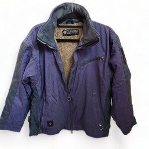 Vintage Columbia Sherpa Lined Jacket Coat Women Small Heavyweight Convert Purple